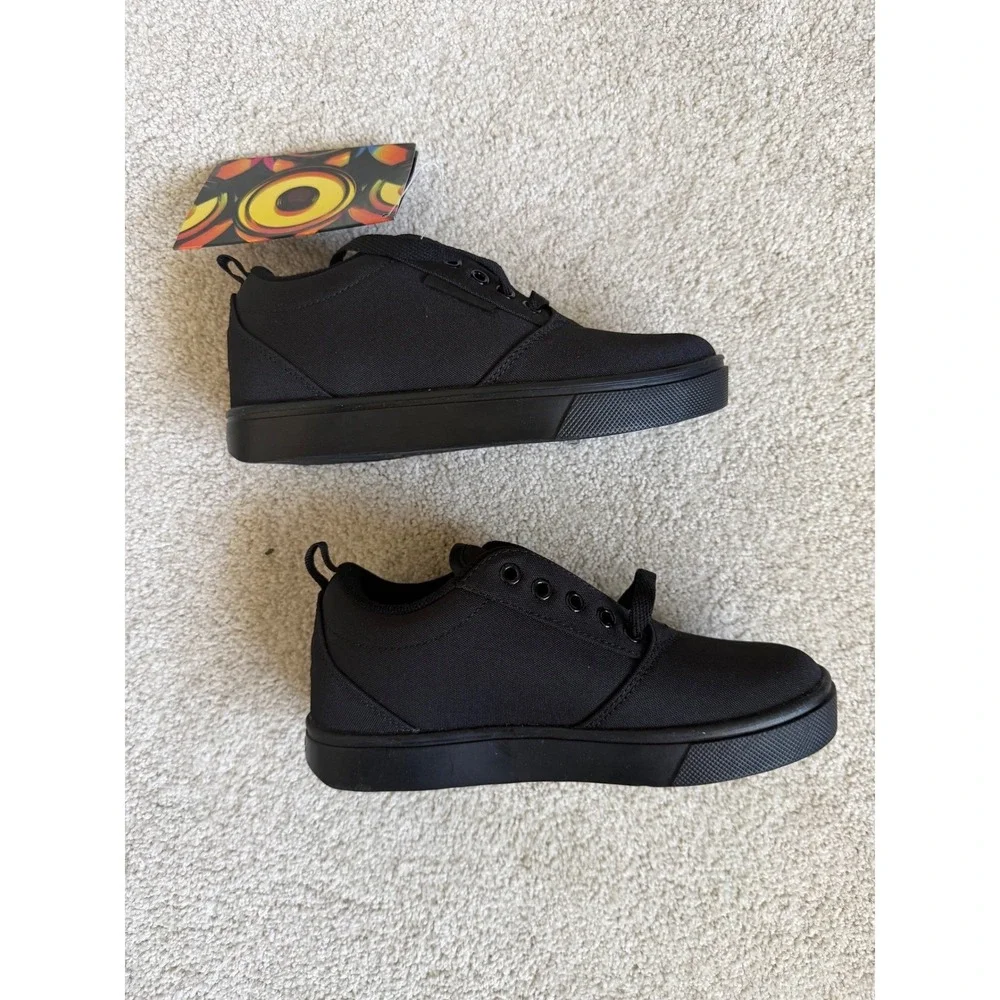 Heelys Pro 20 Black Canvas Wheeled Skate Shoes Kids‎ Youth Size 2 HES10430 NEW